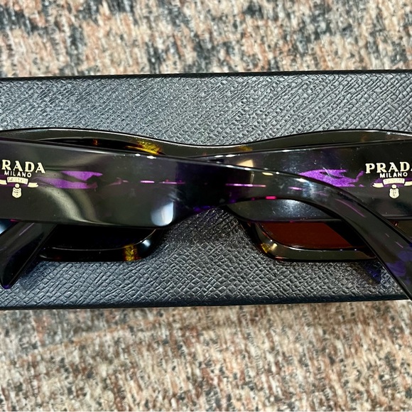 Tortoise shell w/purple Prada sunglasses - Picture 4 of 6